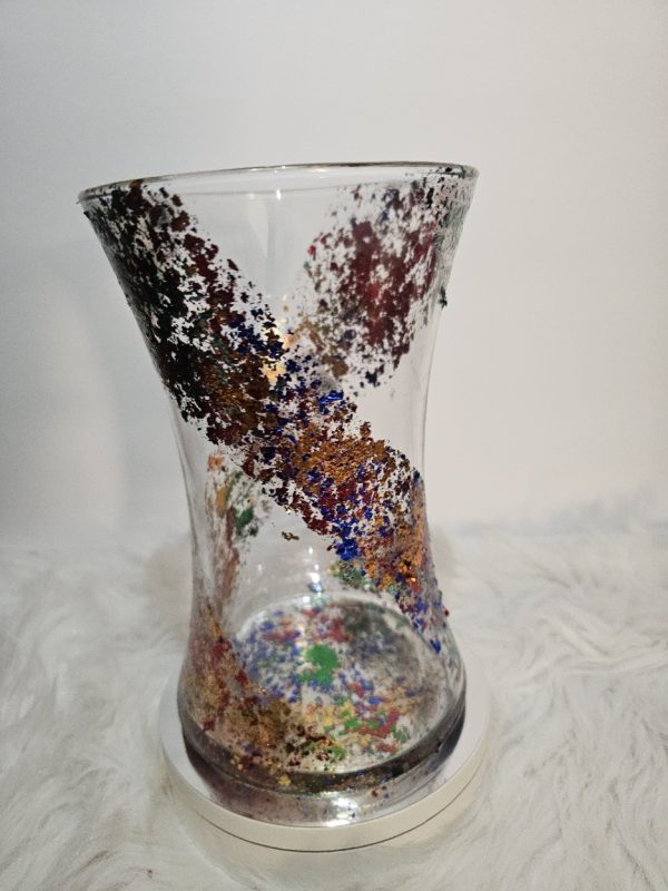 Vibrant Autism Awareness Speckled Glass Vase & Holder - Image 4