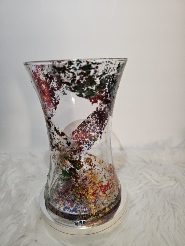 Vibrant Autism Awareness Speckled Glass Vase & Holder - Image 5
