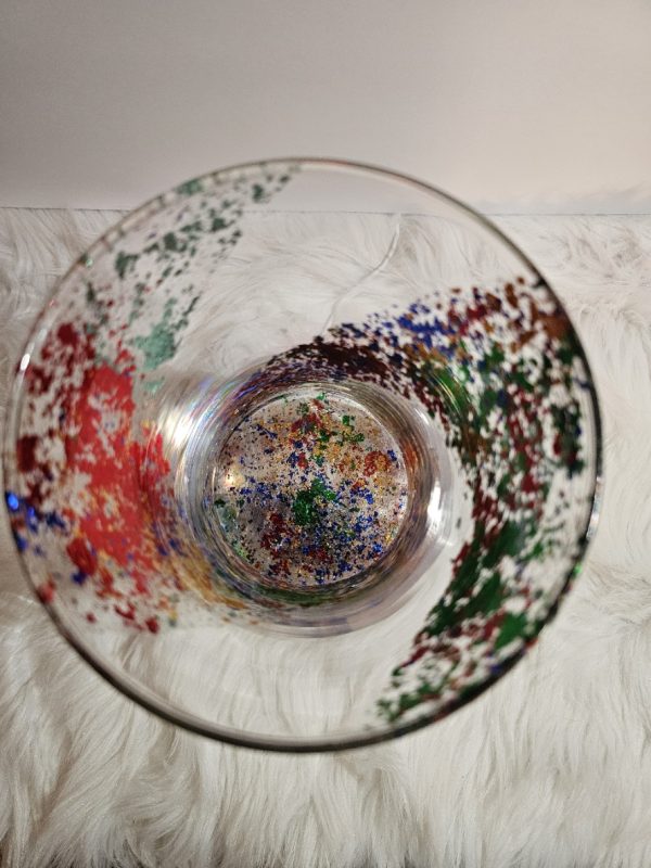 Vibrant Autism Awareness Speckled Glass Vase & Holder - Image 2