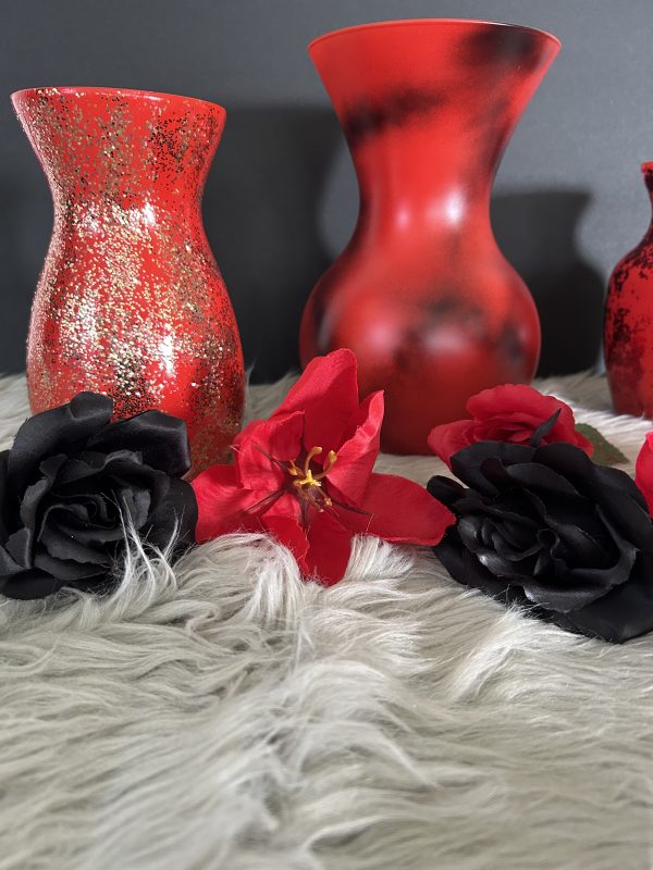 Red Velvet Vases - Image 3
