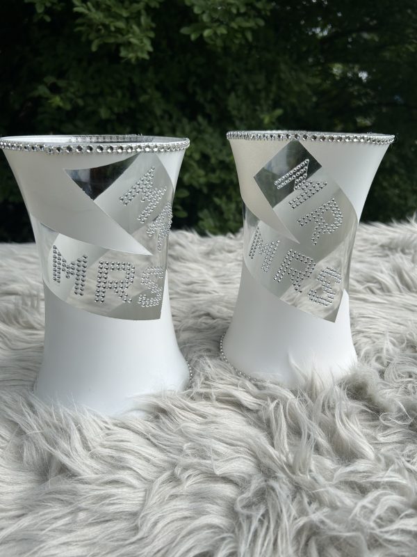 Mr. Mrs. wedding vases - Image 4